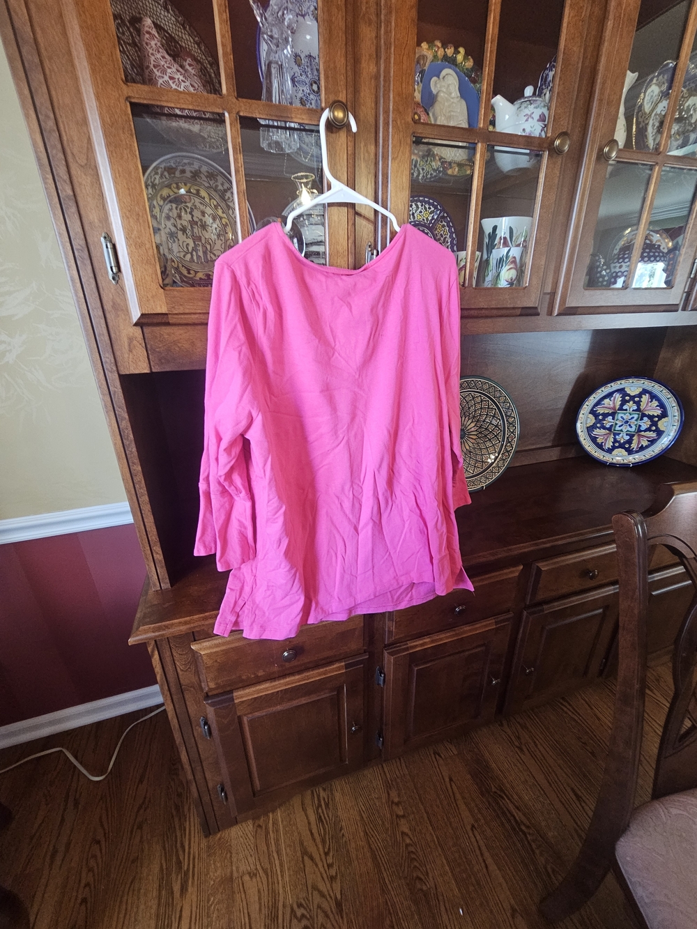Talbots Hot Pink Bell Sleeve Scoop Neck Tee - Size 3x - Picture 6 of 8